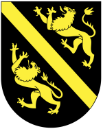 zwei goldene Löwen auf schwarzem Hintergrund - das Wappen der Grafschaft Kyburg vom 11. Jahrhundert